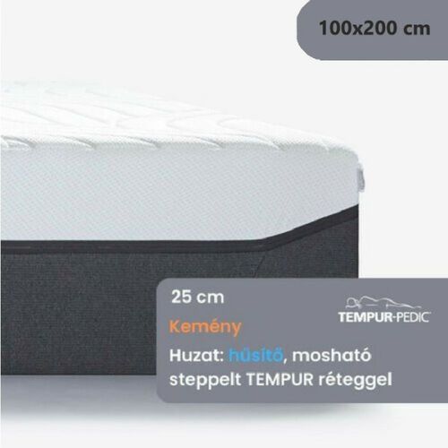 TEMPUR PRO Plus 25 CoolQuilt Firm 100x200 cm - Memóriahabos kemény matrac - Matrac.hu