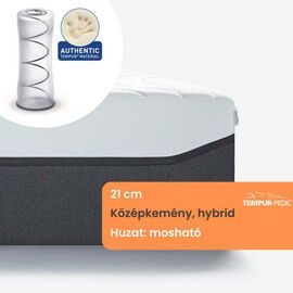 TEMPUR PRO 21 Medium Firm Hybrid - Memóriahabos, táskarugós középkemény matrac