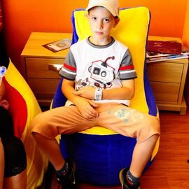 Babzsák fotel - Junior - kék-sárga