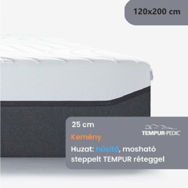 TEMPUR PRO Plus 25 CoolQuilt Firm 120x200 cm - Memóriahabos kemény matrac - Matrac.hu