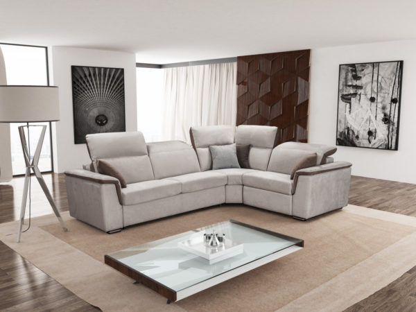 Clara L alakú kanapéágy szürke-bézs relaxfotellel ágyneműtartós - NOVETEX - Ágyban a legjobb