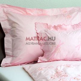 Pamut-szatén hímzett ágyneműhuzat - 3 részes  cakkos pink - matrac.hu