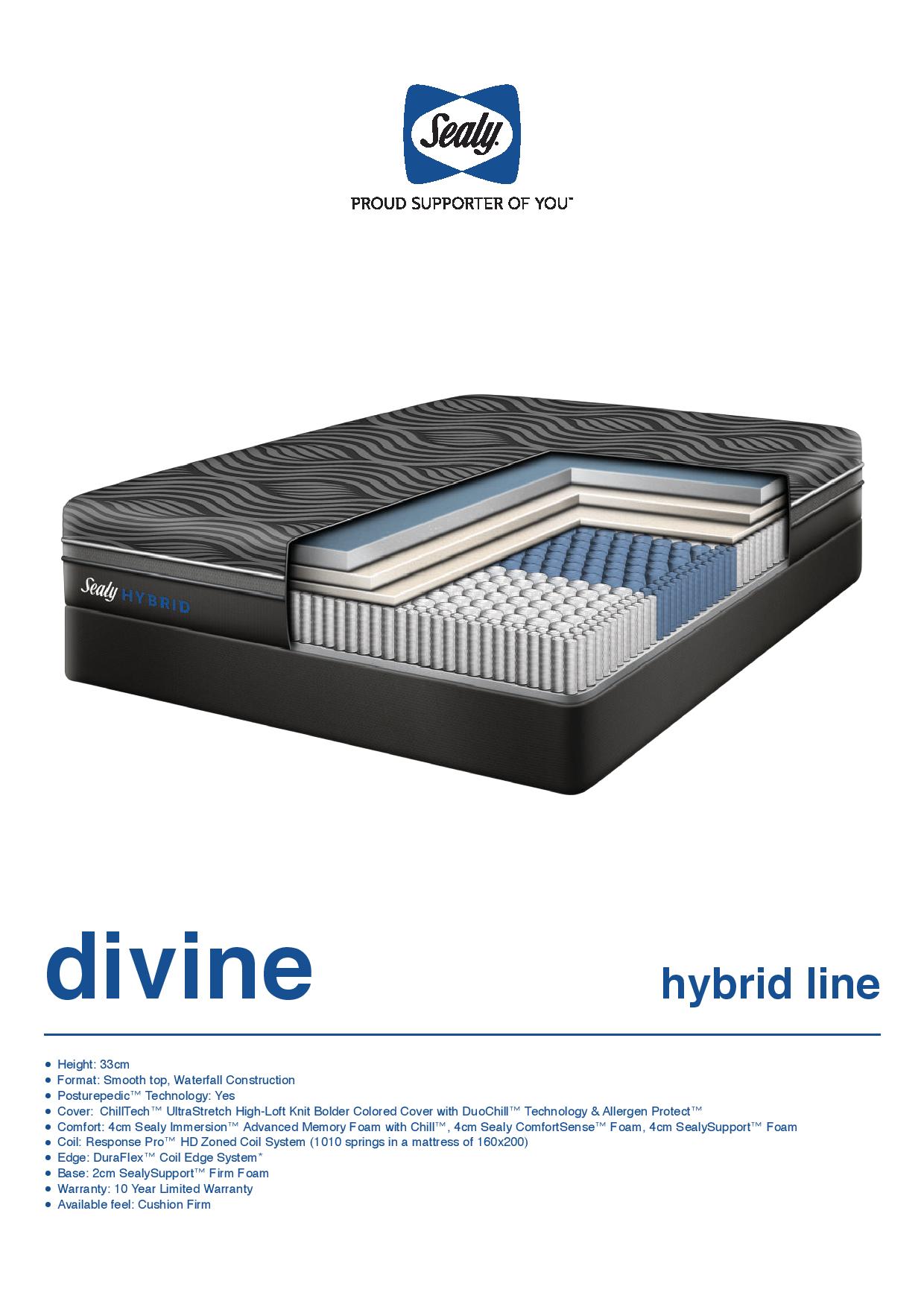 sealy divine hybrid rugós-memóriahabos matrac méretek