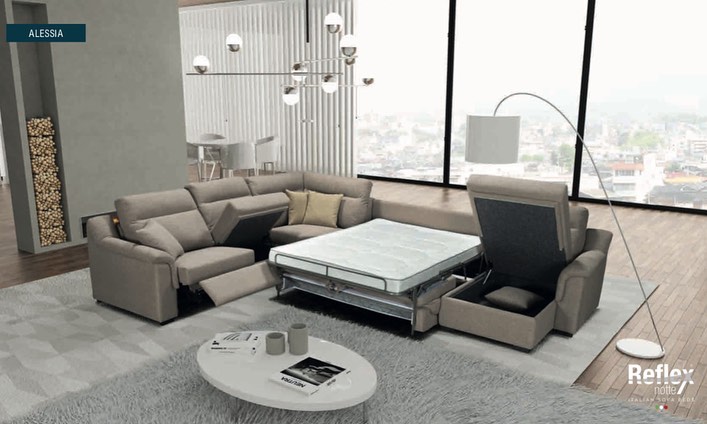 Alessia luxus ülőgarnitúra - u alakú ágyazható kanapé